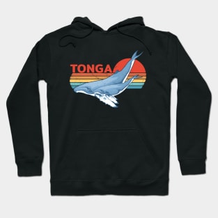 Humpback Whale Kingdom of Tonga Vintage Travel Design Hoodie
